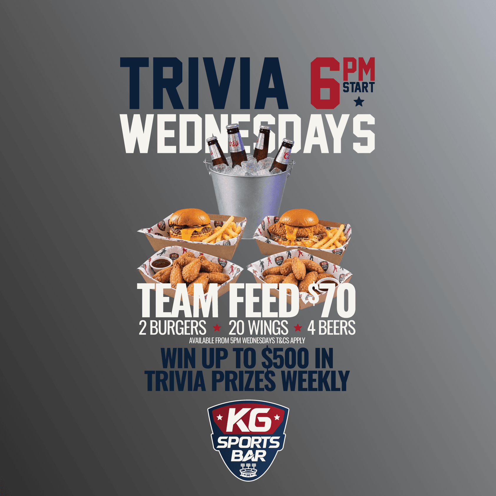 Trivia Wednesdays at KG Sports Bar event poster